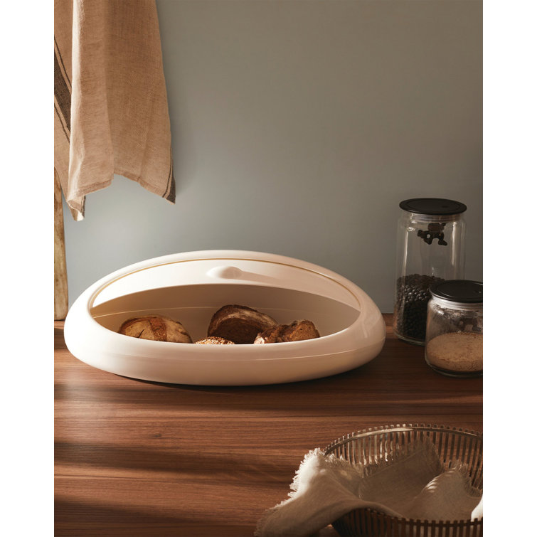 White Thermoplastic Resin Oval Bread Bin