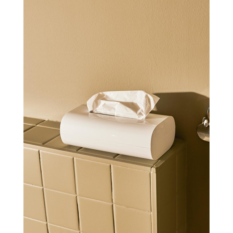 White PMMA Modern Rectangular Tissue Box