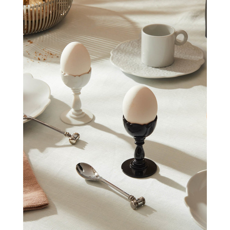 Polished Stainless Steel Egg Spoons with Hammer Tip