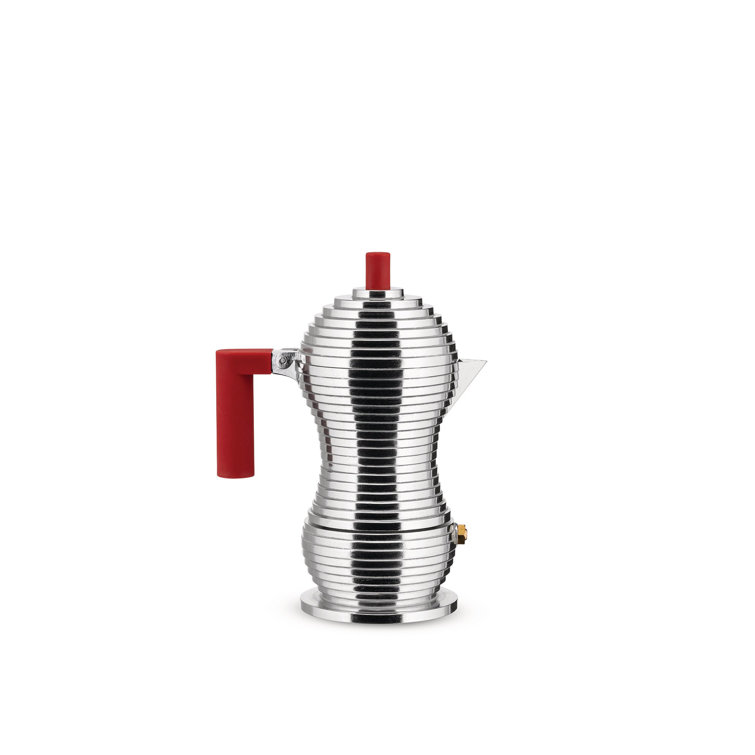 Pulcina Red Aluminum 6-Cup Induction Espresso Maker