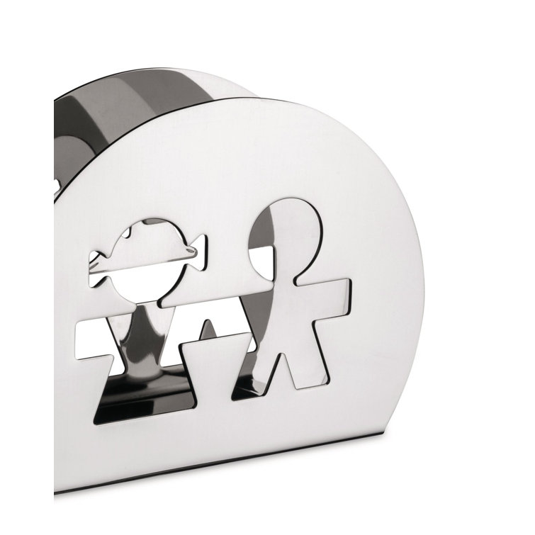 Stainless Steel Girotondo Napkin Holder with Cutout Design