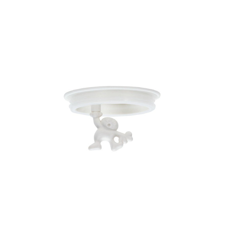 Small White Glass Jar with Airtight Lid and Quirky Design