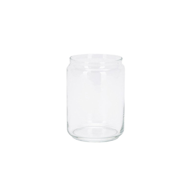 Small White Glass Jar with Airtight Lid and Quirky Design