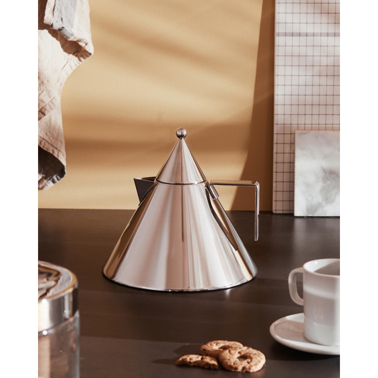 Polished Stainless Steel Conical Whistling Coffee Pot
