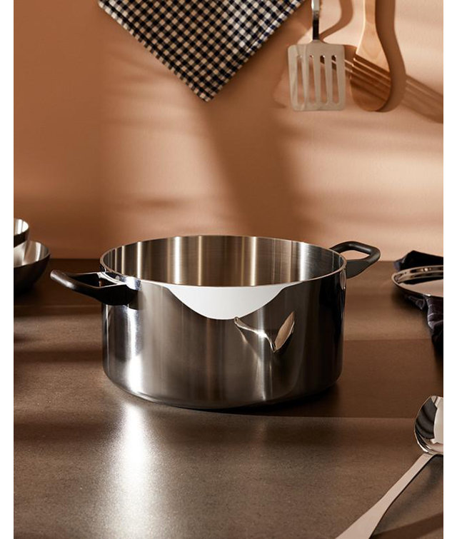 Small Stainless Steel and Copper Casserole with Handles