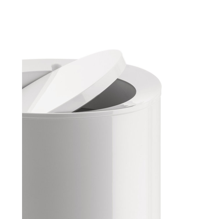 Minimalist White Plastic Bathroom Waste Bin