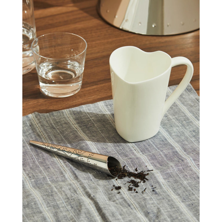 White Ceramic Heart Shaped Valentine's Day Mug