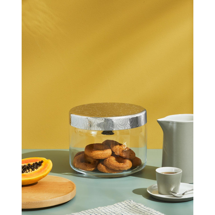 Silver and Glass Biscuit Jar with Bell Lid
