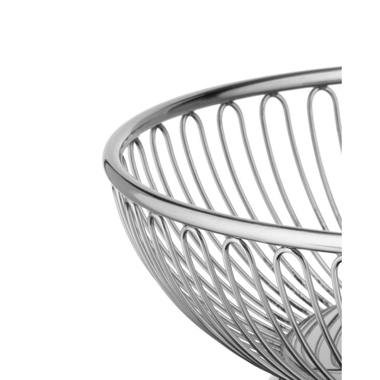 Alessi 9.75" Silver Stainless Steel Round Wire Basket