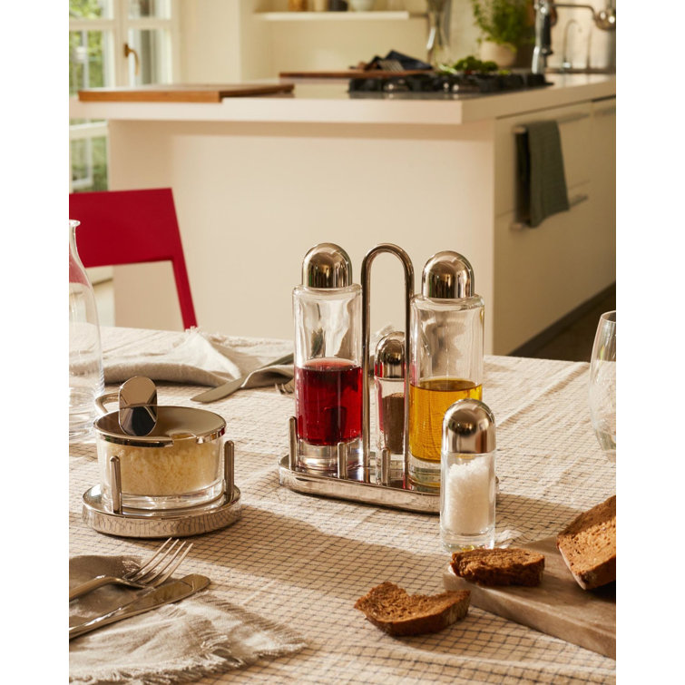 Stainless Steel and Glass Olive Oil Dispenser Set