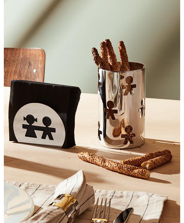 Stainless Steel Girotondo Napkin Holder with Cutout Design
