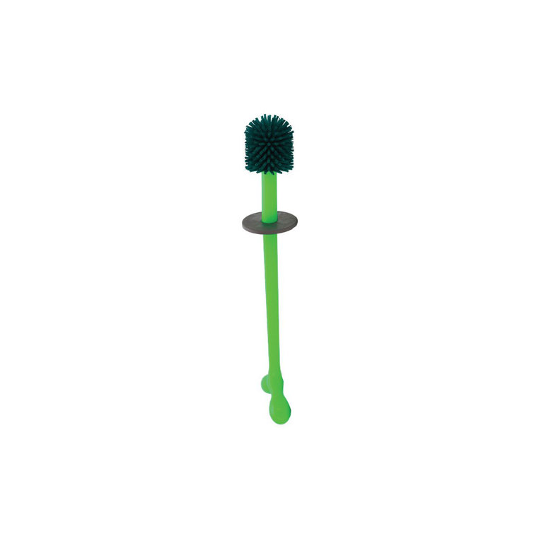 Blue and Green Thermoplastic Resin Toilet Brush with Holder