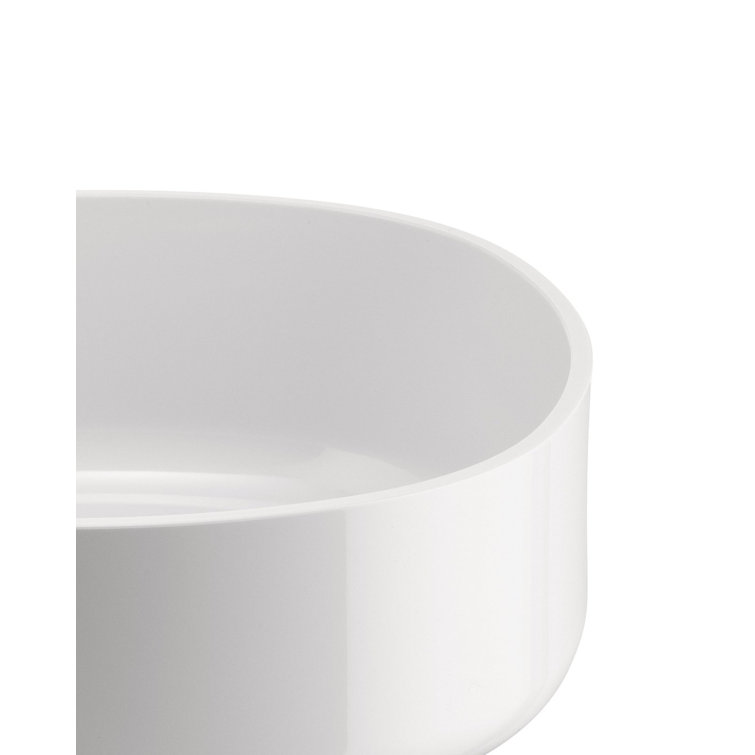 White Minimalist Round Bathroom Organizer Container