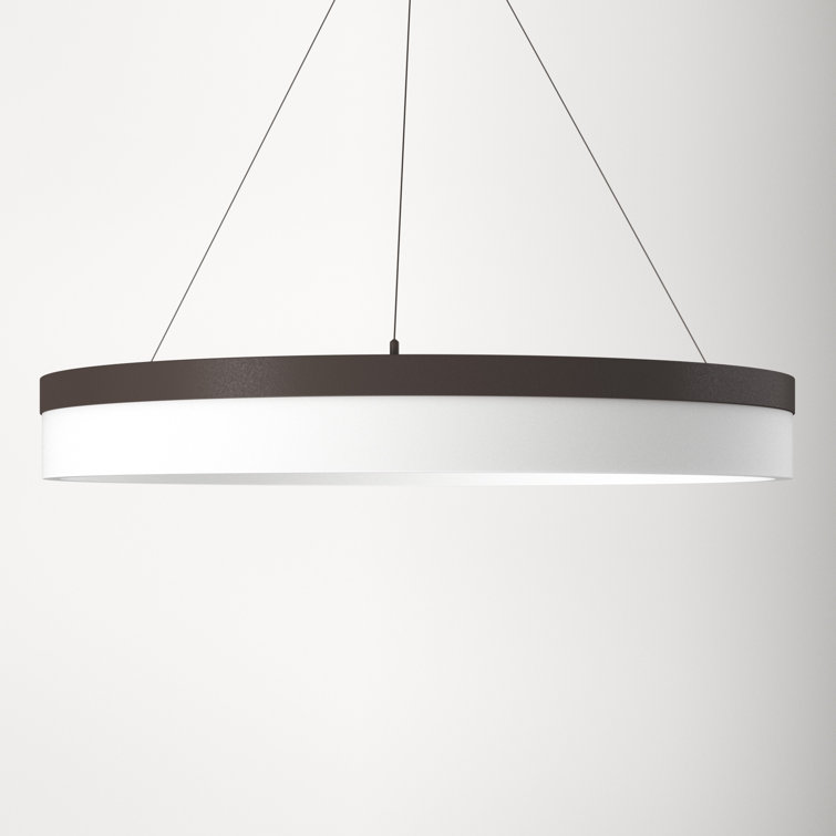 Cohen Contemporary LED Pendant in Oil-Rubbed Bronze with Etched Acrylic Shade