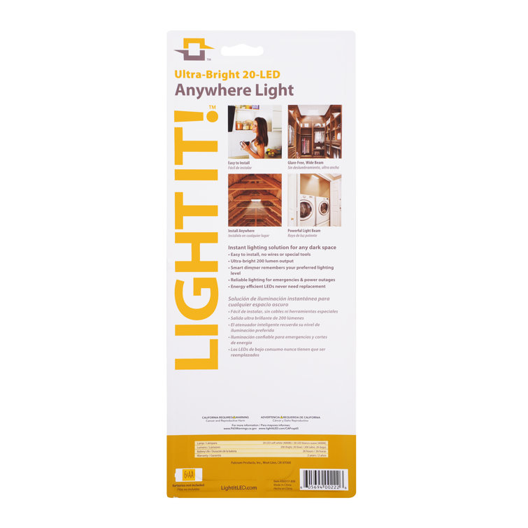 White Battery Powered LED Under Cabinet Light Bar