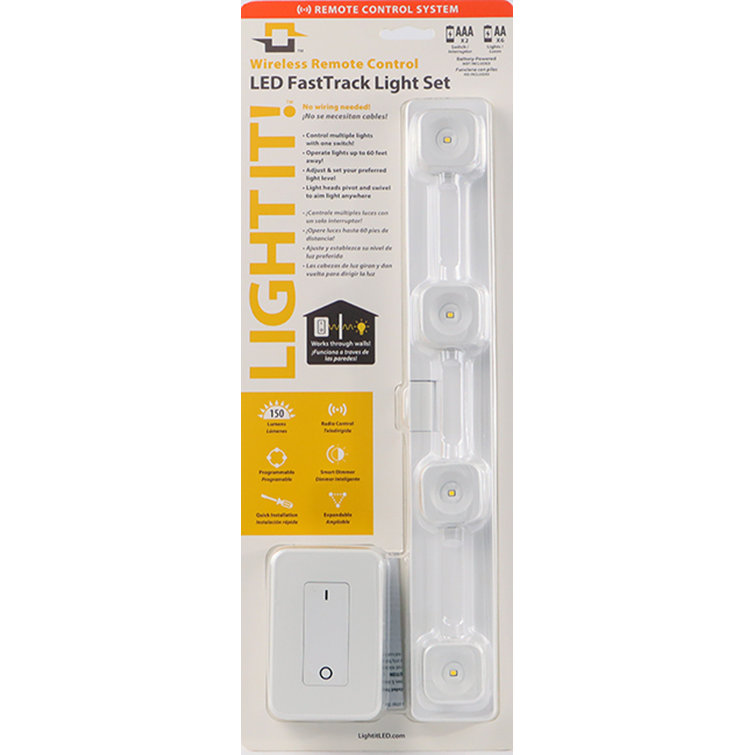 Sleek 12.5" White LED Strip Light with Remote Control