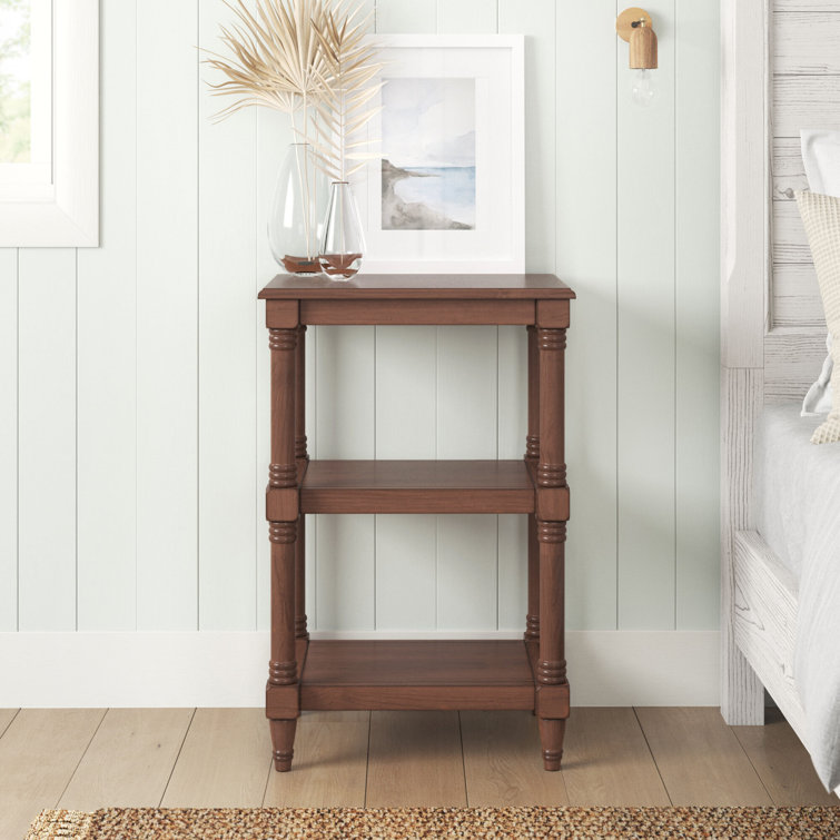 Cassie Brown Wood Rectangular 3-Shelf Accent Table