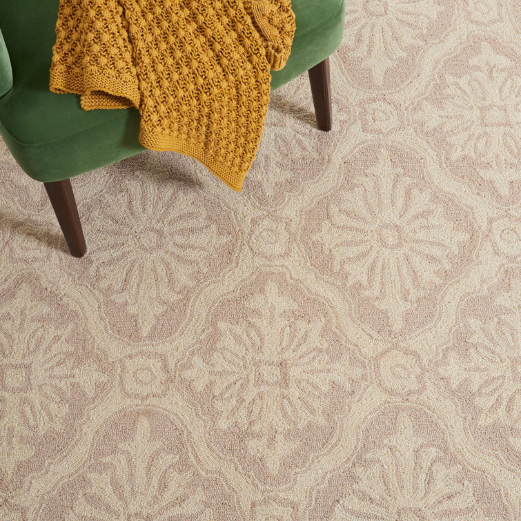 Reversible Creme Hand-Knotted Easy Care Synthetic Rug, 6' x 9'