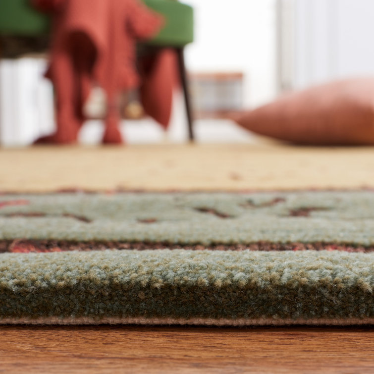 Handmade Red and Beige Floral Wool Accent Rug 2' x 3'