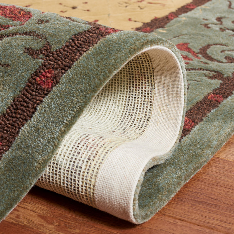 Handmade Red and Beige Floral Wool Accent Rug 2' x 3'
