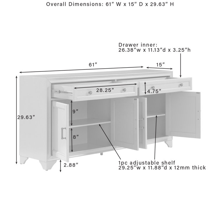 White 3-Piece Entertainment Set with Sideboard and Bookcases