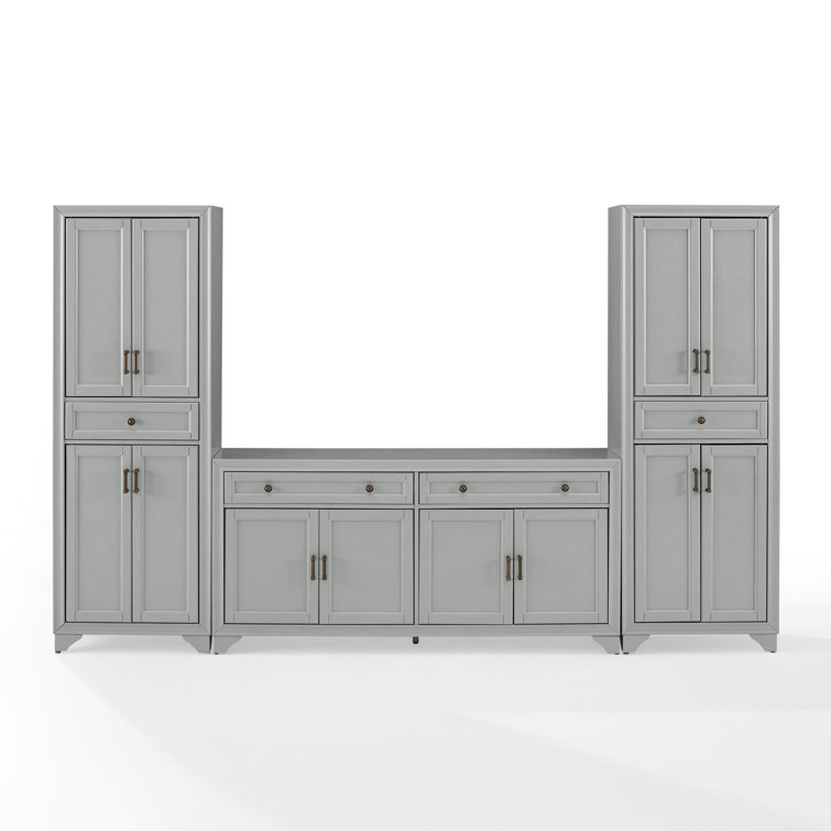 Distressed Gray Modern Farmhouse Entertainment Center with Cabinet