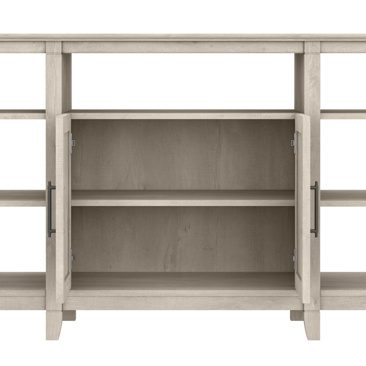 Key West Coastal 60'' Washed Gray Media Console with Cabinet Storage