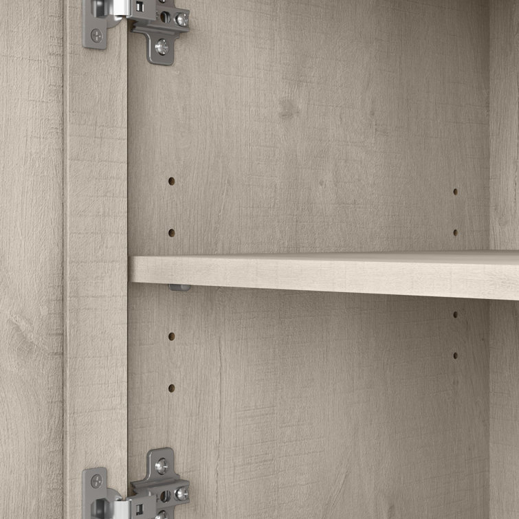 Key West Coastal 60'' Washed Gray Media Console with Cabinet Storage