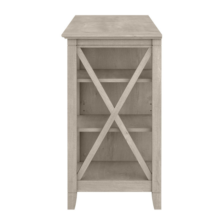 Key West Coastal 60'' Washed Gray Media Console with Cabinet Storage