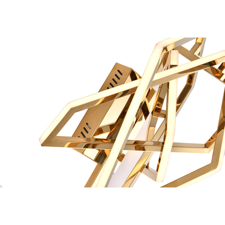 Modern Gold and Black LED Wall Sconce, 19.7" x 25.2"