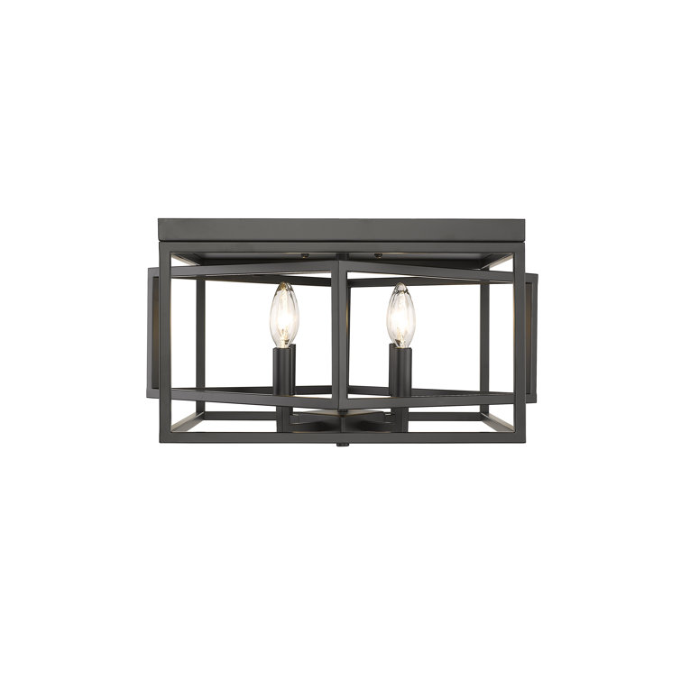 Matte Black Iron Interlocked 16" Flush Mount Light Fixture