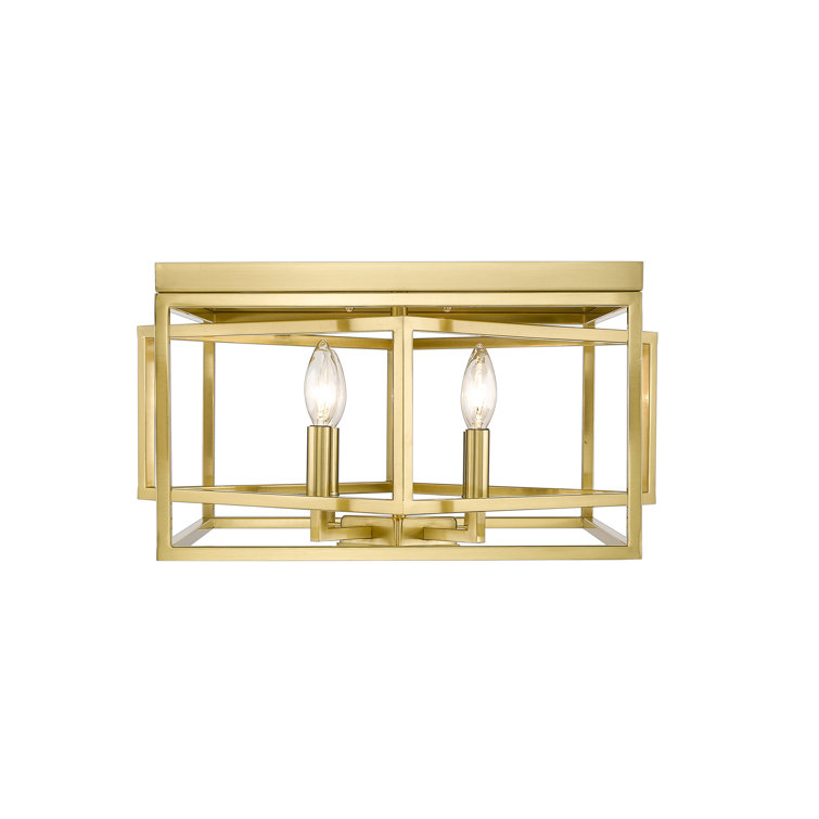 Gurbaaz Gold Iron Interlocked 16" Flush Mount Light