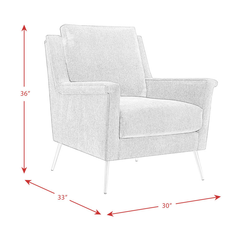 Mid-Century Modern Cream Accent Chair with Gold Legs