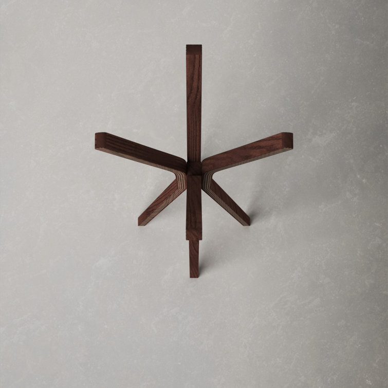 Mid-Century Modern 4-Hook Walnut Oak Plywood Coat Rack