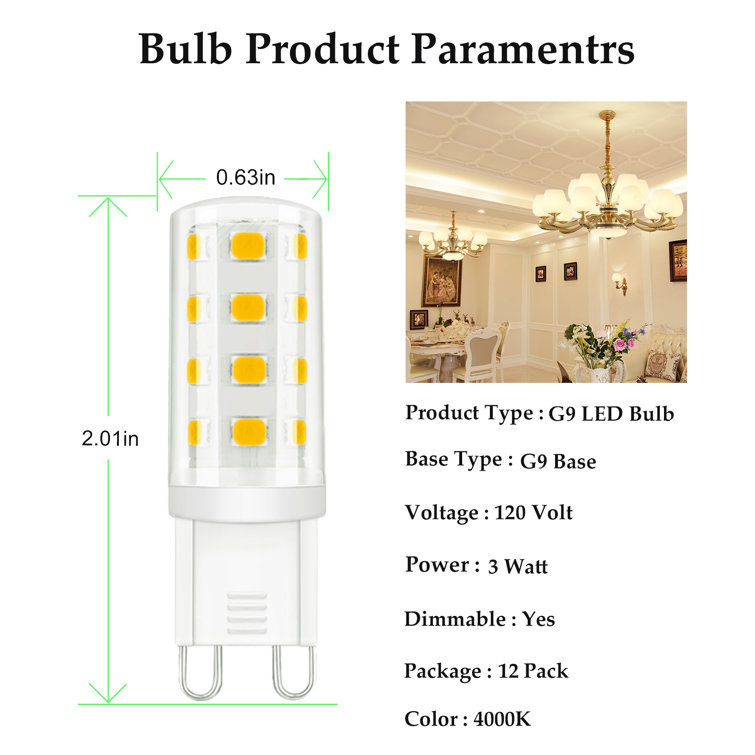 White Dimmable LED Bi-pin Bulbs for Commercial Use