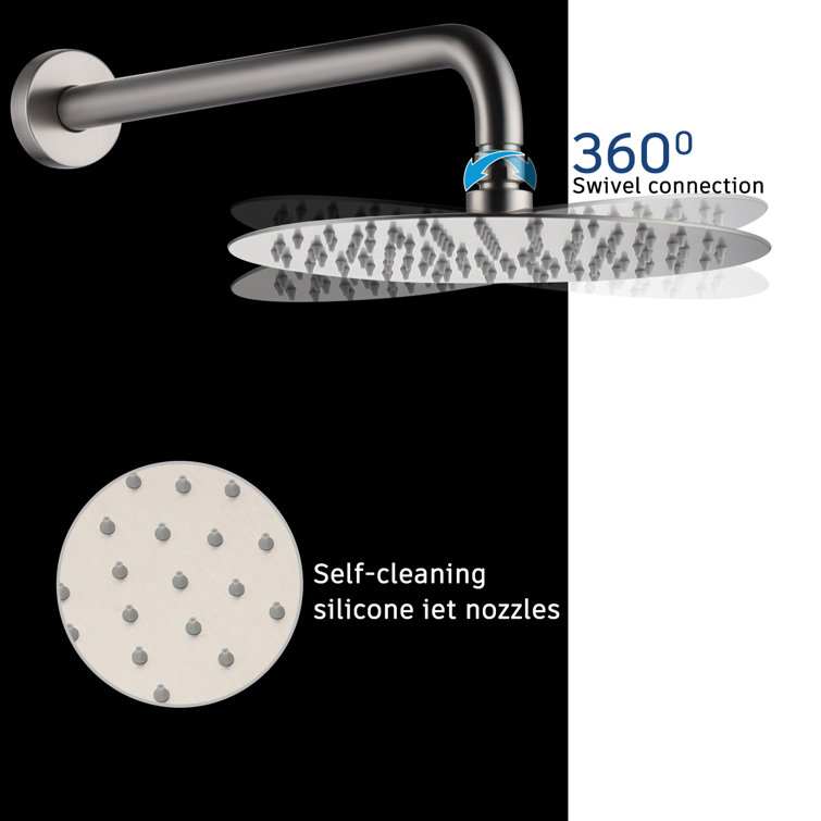 Brushed Nickel 10-Inch Rain Shower System with Handheld Spray
