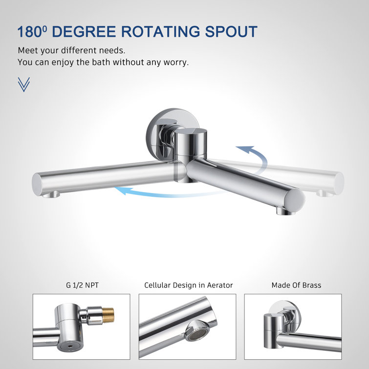 Chrome Dual Round Rain Shower System with Handheld and Wall Mount
