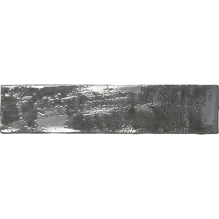 Splash Ink Black 3" x 12" Glossy Ceramic Subway Tile