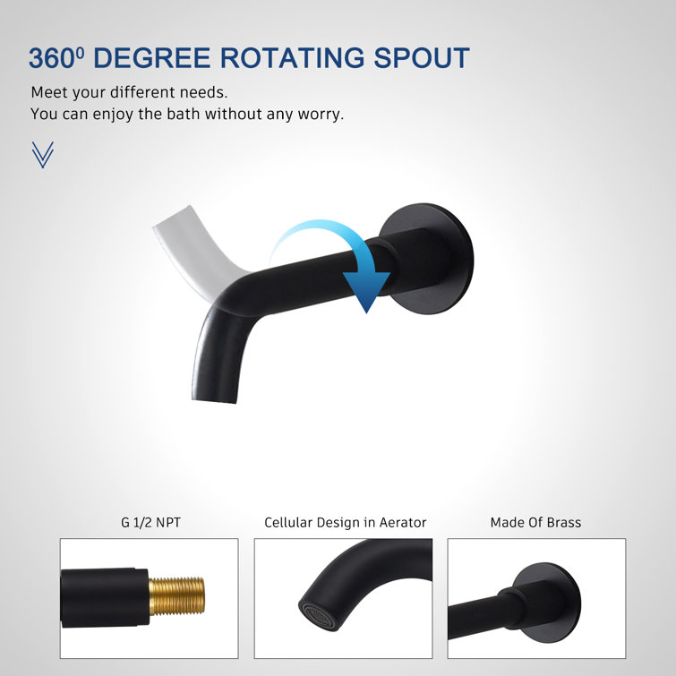Matte Black Large Round Dual Rain Shower System with Handheld