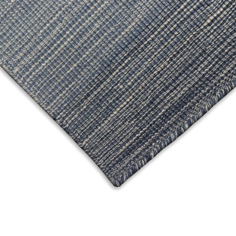 Denim Gradient Stripe Handmade Wool Runner Rug 2' x 7'6"