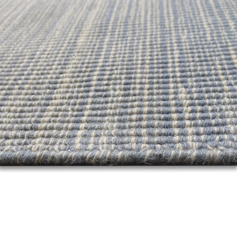 Denim Gradient Stripe Handmade Wool Runner Rug 2' x 7'6"