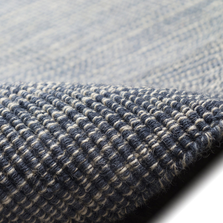 Denim Gradient Stripe Handmade Wool Runner Rug 2' x 7'6"