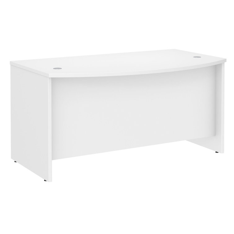 White Wood Office Desk with Drawer and Filing Cabinet