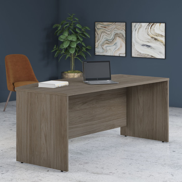 Modern Hickory 72'' Wide Office Desk with Modesty Panel