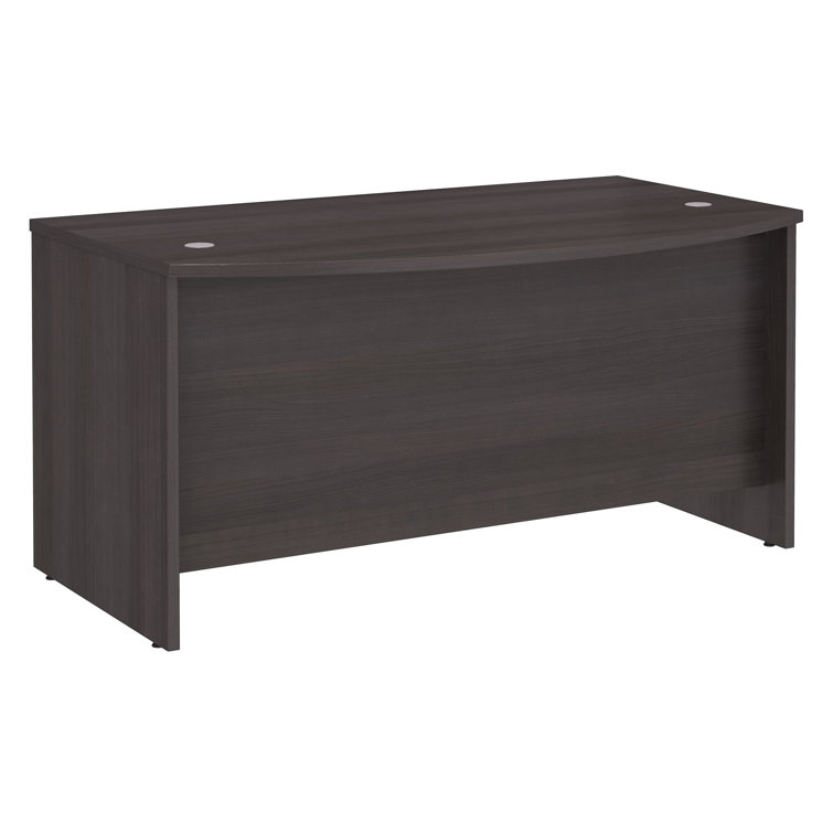 Transitional Storm Gray 72W Home Office Desk with Filing Cabinet