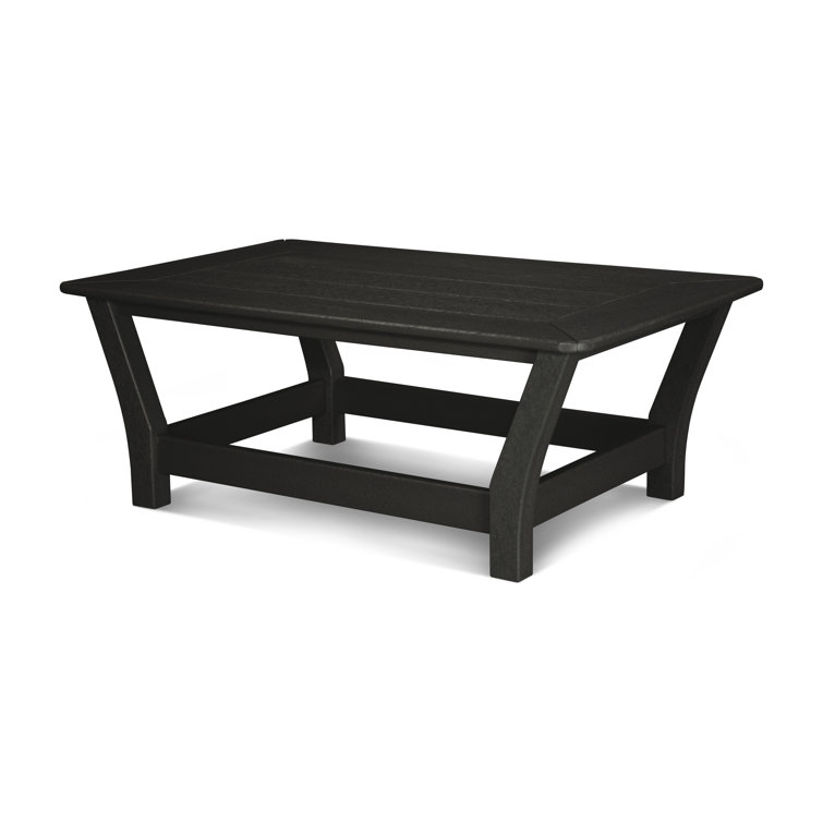 Black Polywood Outdoor Slat Coffee Table