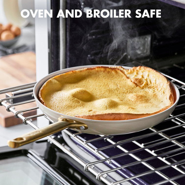 Taupe and Gold 10-Piece Anodized Nonstick Cookware Set