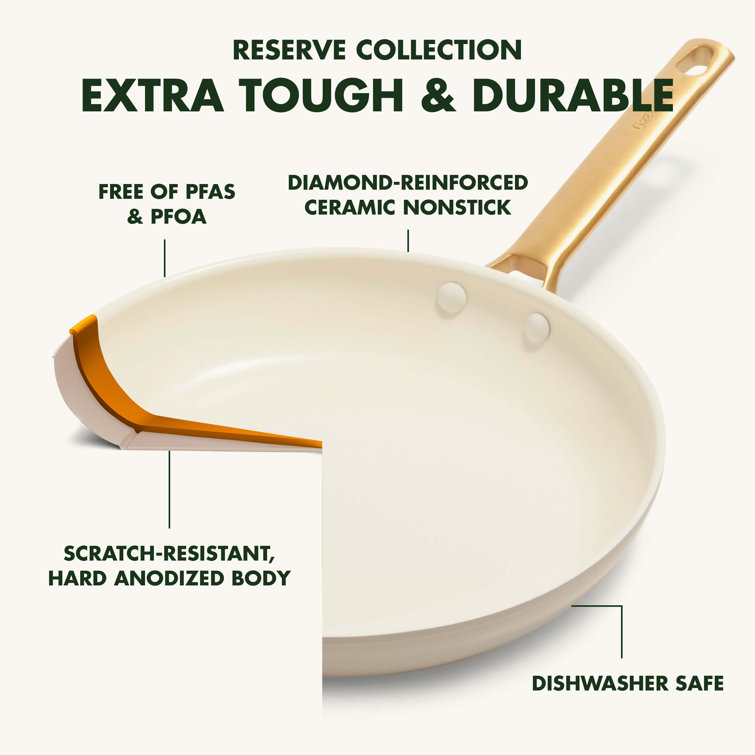 Taupe and Gold 10-Piece Anodized Nonstick Cookware Set