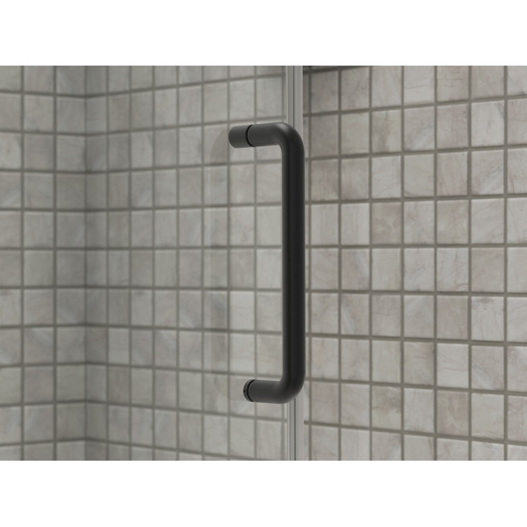 Matte Black Frameless Sliding Shower Door with Clear Glass