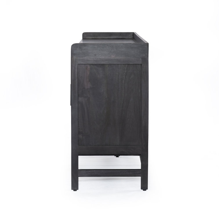 Caprice 72'' Black Wash Mango Wood and Cane Sideboard